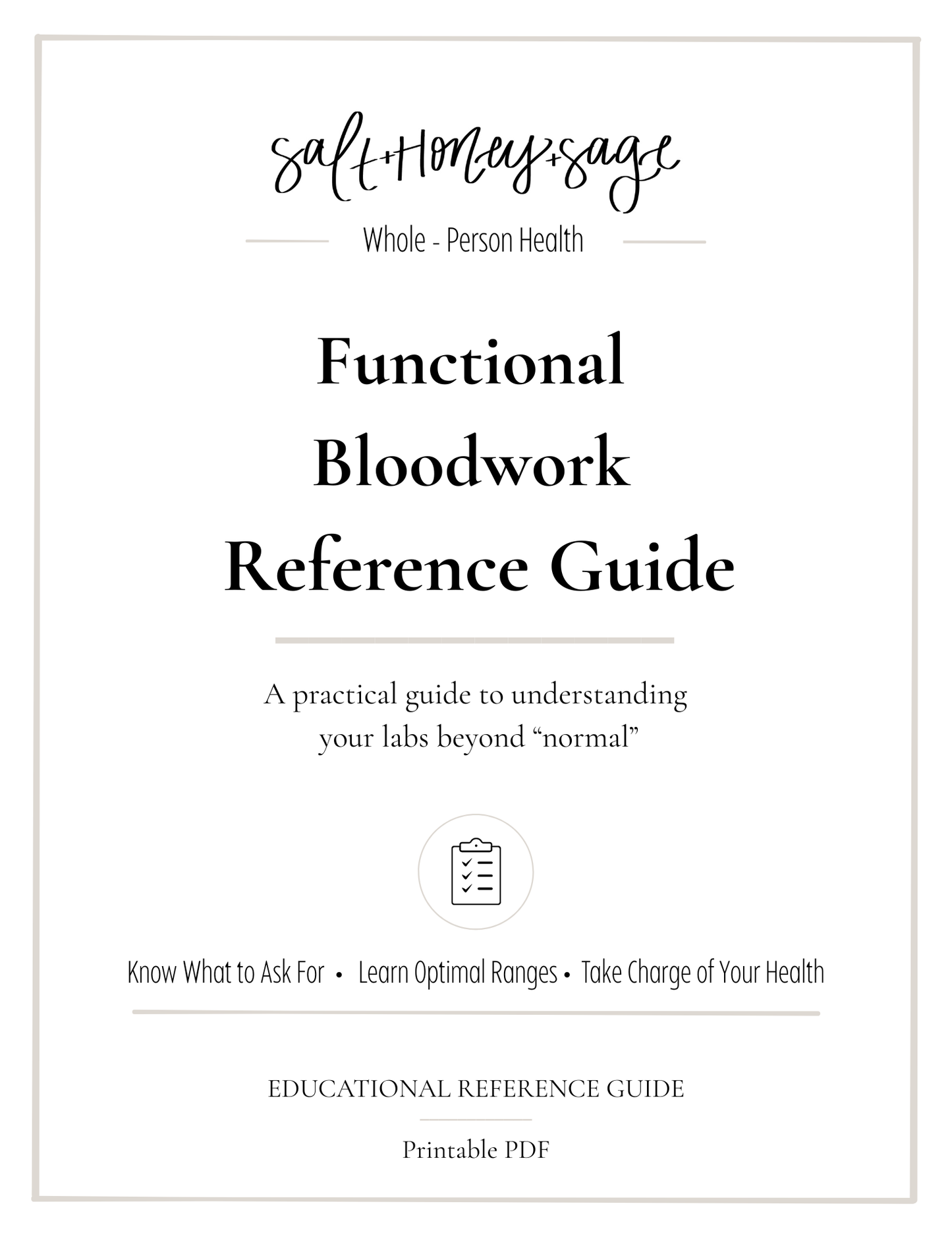 Functional Bloodwork Reference Guide